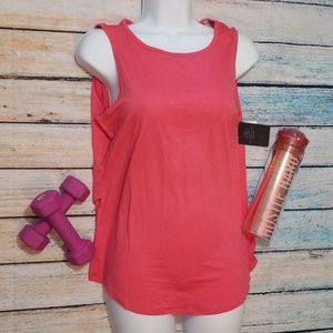 Pink Lotus Open Back Activewear Tank Top